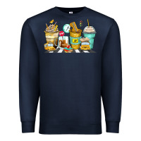 Navy school bus coffee cups Premium Sweatshirt - Zillion Design Studio