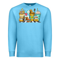 Ocean Blue school bus coffee cups Premium Sweatshirt - Zillion Design Studio