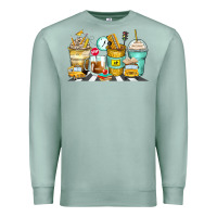 Seafoam school bus coffee cups Premium Sweatshirt - Zillion Design Studio