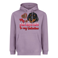 Lavender my dachshund is my valentine Heavyweight Hoodie - RanaPortraitStore