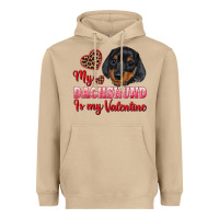 Mushroom my dachshund is my valentine Heavyweight Hoodie - RanaPortraitStore
