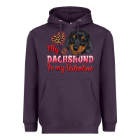 Plum my dachshund is my valentine Heavyweight Hoodie - RanaPortraitStore