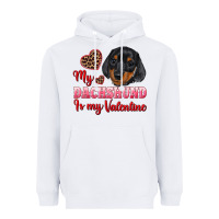White my dachshund is my valentine Heavyweight Hoodie - RanaPortraitStore