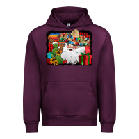 Mauve Wine Santa Claus Spanish Christmas Urban Hoodie - Jasminsmagicworld