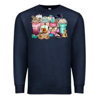 Navy small business coffee cups Premium Sweatshirt - Zillion Design Studio