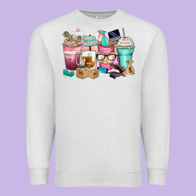 Small Business Coffee Cups Premium Sweatshirt Designed By Zillion Design Studio