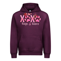Mauve Wine xoxo hugs and kisses paws Urban Hoodie - NancyCooperArtShop