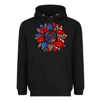 Black American flag leopard sunflower Heavyweight Hoodie - Zillion Design Studio