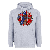 Heather Grey American flag leopard sunflower Heavyweight Hoodie - Zillion Design Studio