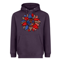 Plum American flag leopard sunflower Heavyweight Hoodie - Zillion Design Studio