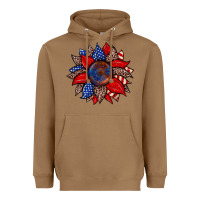 Toasted Coconut American flag leopard sunflower Heavyweight Hoodie - Zillion Design Studio