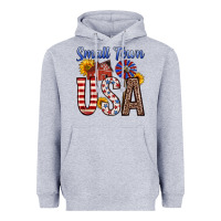 Heather Grey small town usa Heavyweight Hoodie - Zillion Design Studio