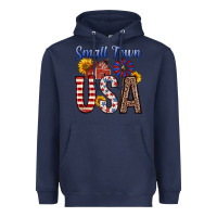 Navy small town usa Heavyweight Hoodie - Zillion Design Studio