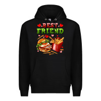 Black best friend hamburger potatoes Premium Hoodie - AdoDesignShop