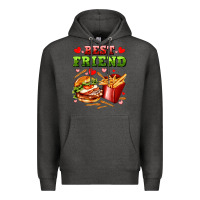 Charcoal Heather best friend hamburger potatoes Premium Hoodie - AdoDesignShop