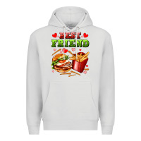 Dove Grey best friend hamburger potatoes Premium Hoodie - AdoDesignShop