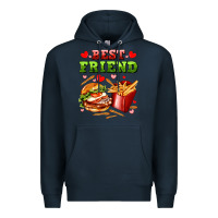 Navy best friend hamburger potatoes Premium Hoodie - AdoDesignShop