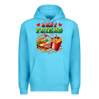 Ocean Blue best friend hamburger potatoes Premium Hoodie - AdoDesignShop
