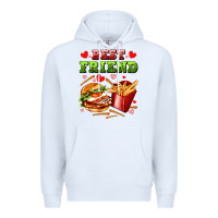 White best friend hamburger potatoes Premium Hoodie - AdoDesignShop