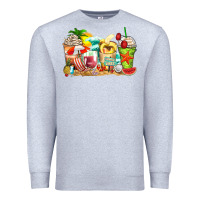Heather Grey summer vibes coffee cups Premium Sweatshirt - Zillion Design Studio
