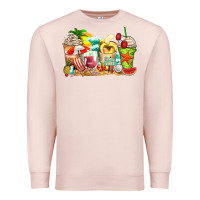 Pale Pink summer vibes coffee cups Premium Sweatshirt - Zillion Design Studio