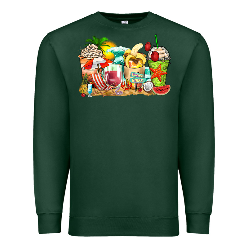 Summer Vibes Coffee Cups Premium Sweatshirt by Zillion Design Studio | Teevron