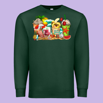 Summer Vibes Coffee Cups Premium Sweatshirt Designed By Zillion Design Studio
