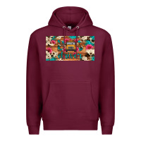 Burgundy bus driver school bus cowhide license plate Premium Hoodie - Artiststas
