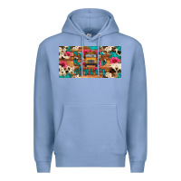 Colony Blue bus driver school bus cowhide license plate Premium Hoodie - Artiststas