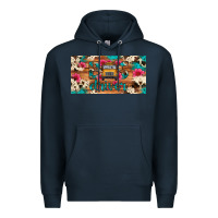 Navy bus driver school bus cowhide license plate Premium Hoodie - Artiststas