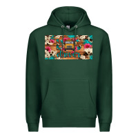 Sports Green bus driver school bus cowhide license plate Premium Hoodie - Artiststas