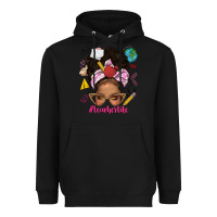 Black afro messy bun teacherlife Heavyweight Hoodie - texasbilliewilder