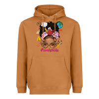 Afro Messy Bun Teacherlife Heavyweight Hoodie | Teevron