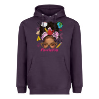 Plum afro messy bun teacherlife Heavyweight Hoodie - texasbilliewilder