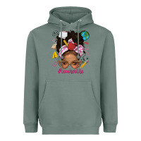 Sage afro messy bun teacherlife Heavyweight Hoodie - texasbilliewilder