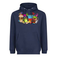 Navy art teacher coffee cups Heavyweight Hoodie - texasbilliewilder