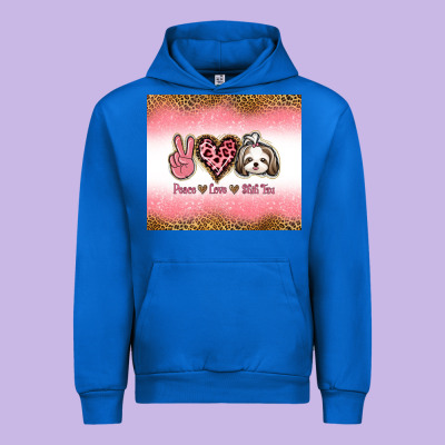 Peace Love Shih Tzu Urban Hoodie Designed By Jasminsmagicworld