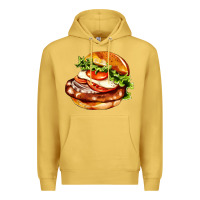 Antique Gold American hamburger Premium Hoodie - AdoDesignShop