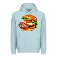 Blue Mist American hamburger Premium Hoodie - AdoDesignShop