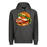 Charcoal Heather American hamburger Premium Hoodie - AdoDesignShop