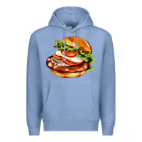 Colony Blue American hamburger Premium Hoodie - AdoDesignShop