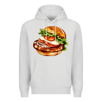 Dove Grey American hamburger Premium Hoodie - AdoDesignShop