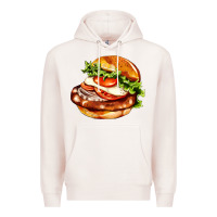Pale Pink American hamburger Premium Hoodie - AdoDesignShop