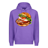 Purple American hamburger Premium Hoodie - AdoDesignShop