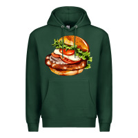 Sports Green American hamburger Premium Hoodie - AdoDesignShop