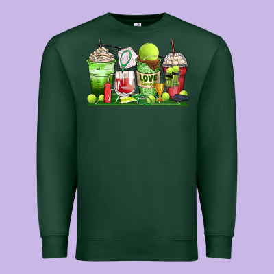 Tennis Coffee Cups Premium Sweatshirt Designed By Zillion Design Studio