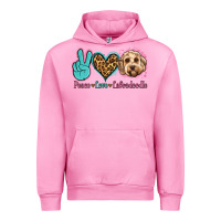 Fuchsia Pink peace love labradoodle Urban Hoodie - Jasminsmagicworld