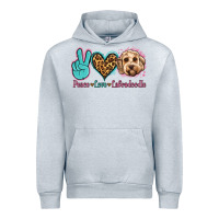 Heather Grey peace love labradoodle Urban Hoodie - Jasminsmagicworld