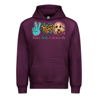 Mauve Wine peace love labradoodle Urban Hoodie - Jasminsmagicworld