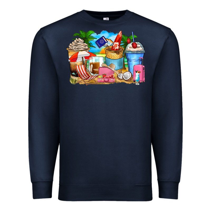 Travel Coffee Cups Premium Sweatshirt by Zillion Design Studio | Teevron